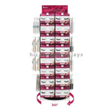 8 Layers Floorstand Rotating 360 Degree 4-Way Hook Hanging Wholesale Metal Eyelash Display Rack